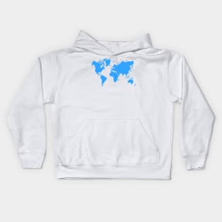 blue world map Kids Hoodie